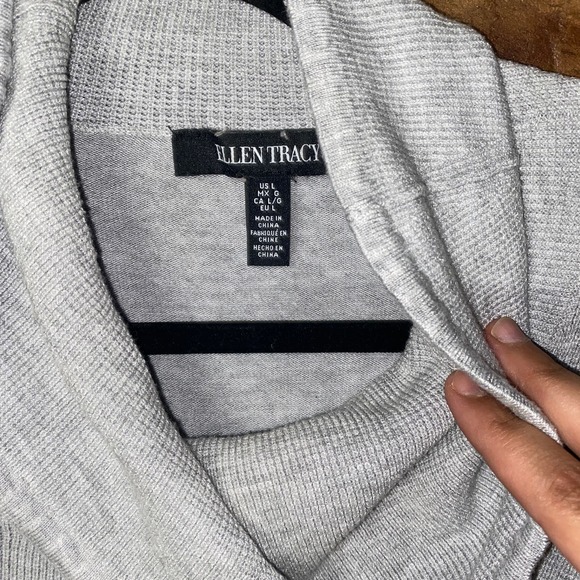 Ellen Tracy Gray Waffle Knit Cowl Neck Pullover Sweater Women's Size XL - Picture 2 of 6